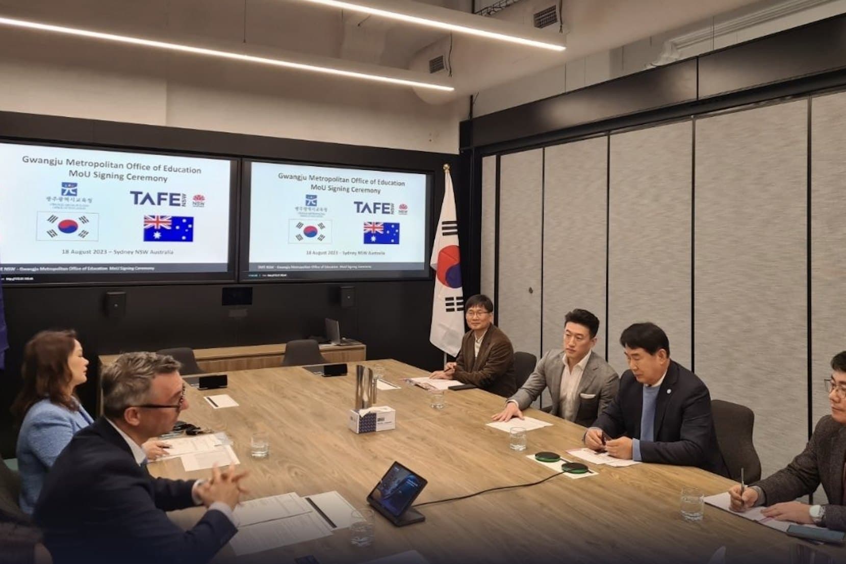 MOU signing ceremony with TAFE NSW and the Gwangju Metropolitan Office of Education